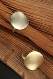 18k Gold plated rough circle adjustable ring