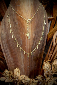 18k Gold plated multi drop necklace