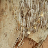 18K Gold plated multi disc drop short necklace