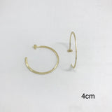 18K Gold plated 4cm open back hoop earrings