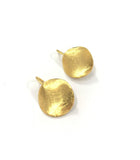 18k Gold plated small rough circle drop earrings