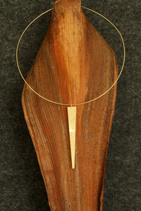 18K Gold plated hard chain necklace w/ pendant