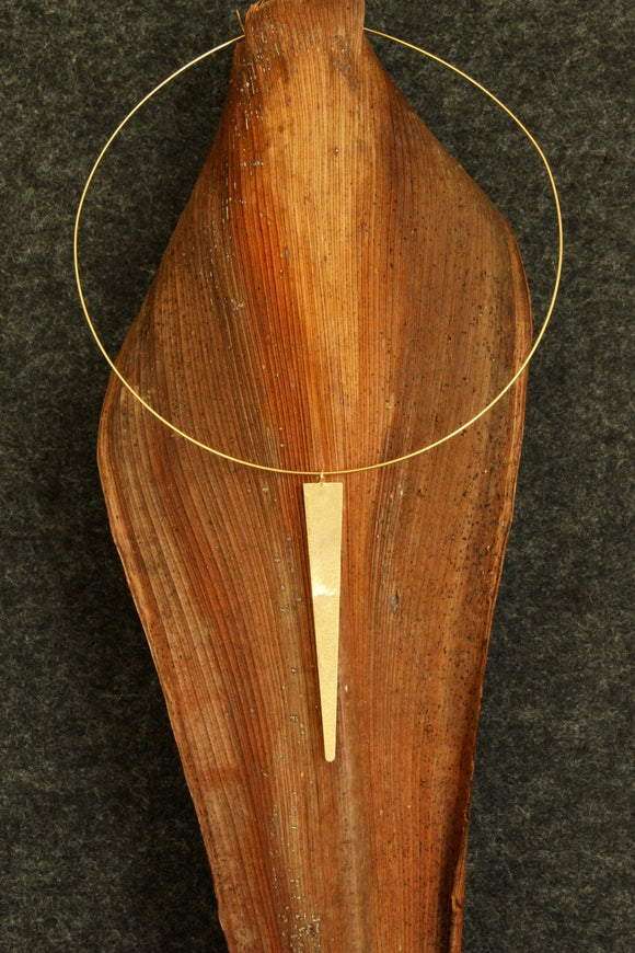 18K Gold plated hard chain necklace w/ pendant