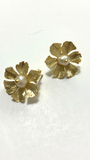18K Gold plated earrings w/ Pearl stone