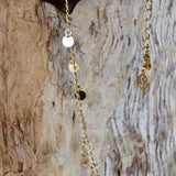 18K Gold plated multi disc drop short necklace