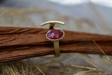 18K gold plated ruby adjustable ring