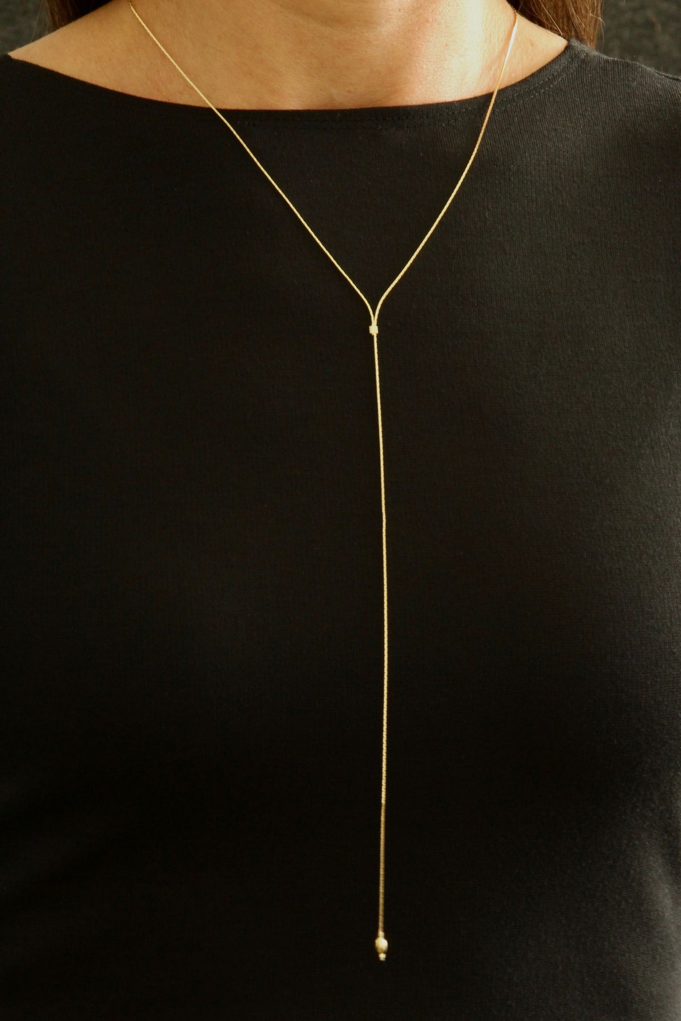 Y shaped hot sale necklace gold