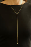 18k Gold plated Y shaped long plain necklace