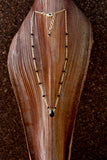 18K Gold plated necklace w/ Onyx drop