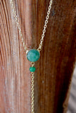 18K Gold plated necklace with Emerald stone