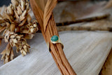 18K Gold plated adjustable ring w/ Emerald