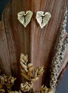 18K Gold plated leaf shape earrings