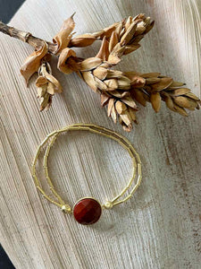 18K Gold plated bracelet w/ Jasper stone