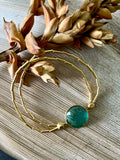 18K Gold plated bracelet w/ Paraiba Tourmaline stone