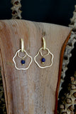 18K Gold plated earrings w/ Lapis Lazuli stone