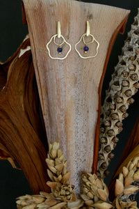 18K Gold plated earrings w/ Lapis Lazuli stone