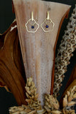 18K Gold plated earrings w/ Lapis Lazuli stone