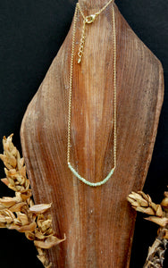 18K Gold plated necklace w/ peridot crystal