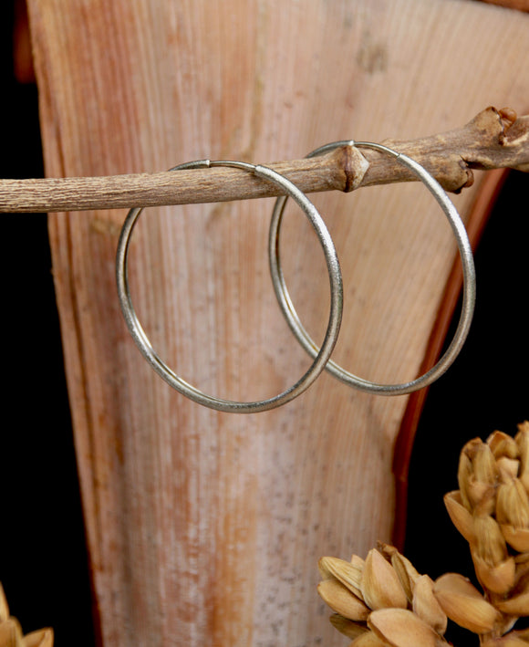 18k Rhodium plated hoop earrings