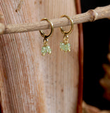 18K Gold plated mini hoop w/ Peridot Crystal