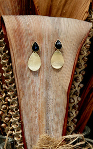 18K Gold plated earrings w/ Onyx