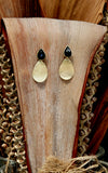 18K Gold plated earrings w/ Onyx