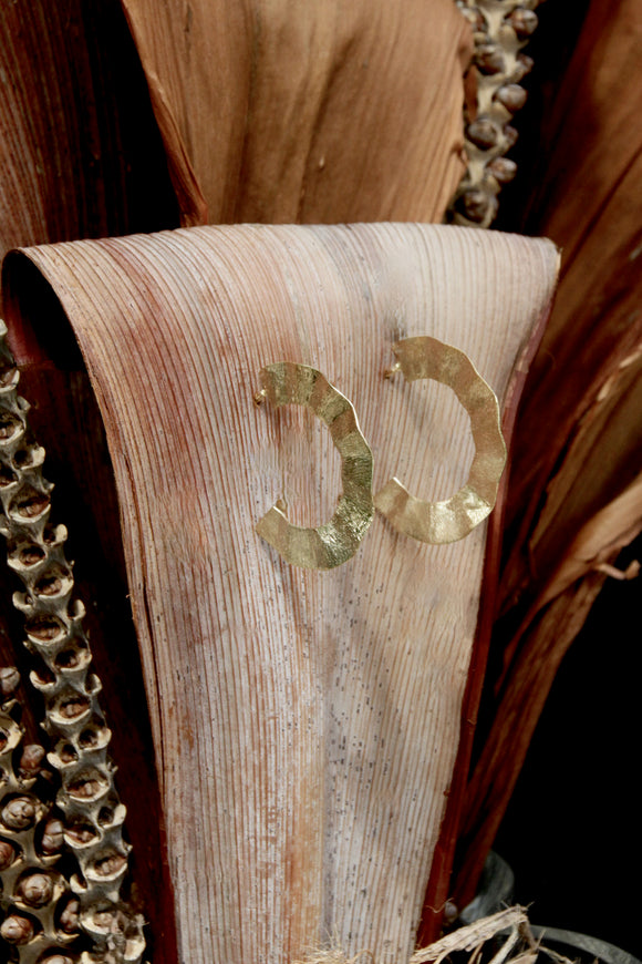 18K Gold plated open back hoop