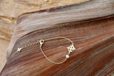 18K Gold plated bracelet w/ white Pearl