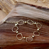 18K Gold plated bracelet w/ bronze Pearls
