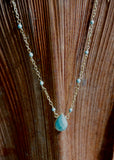 18K Gold plated necklace w/ Turquoise drop
