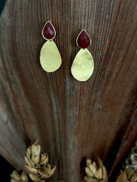 18K gold plated earrings w/ Ruby